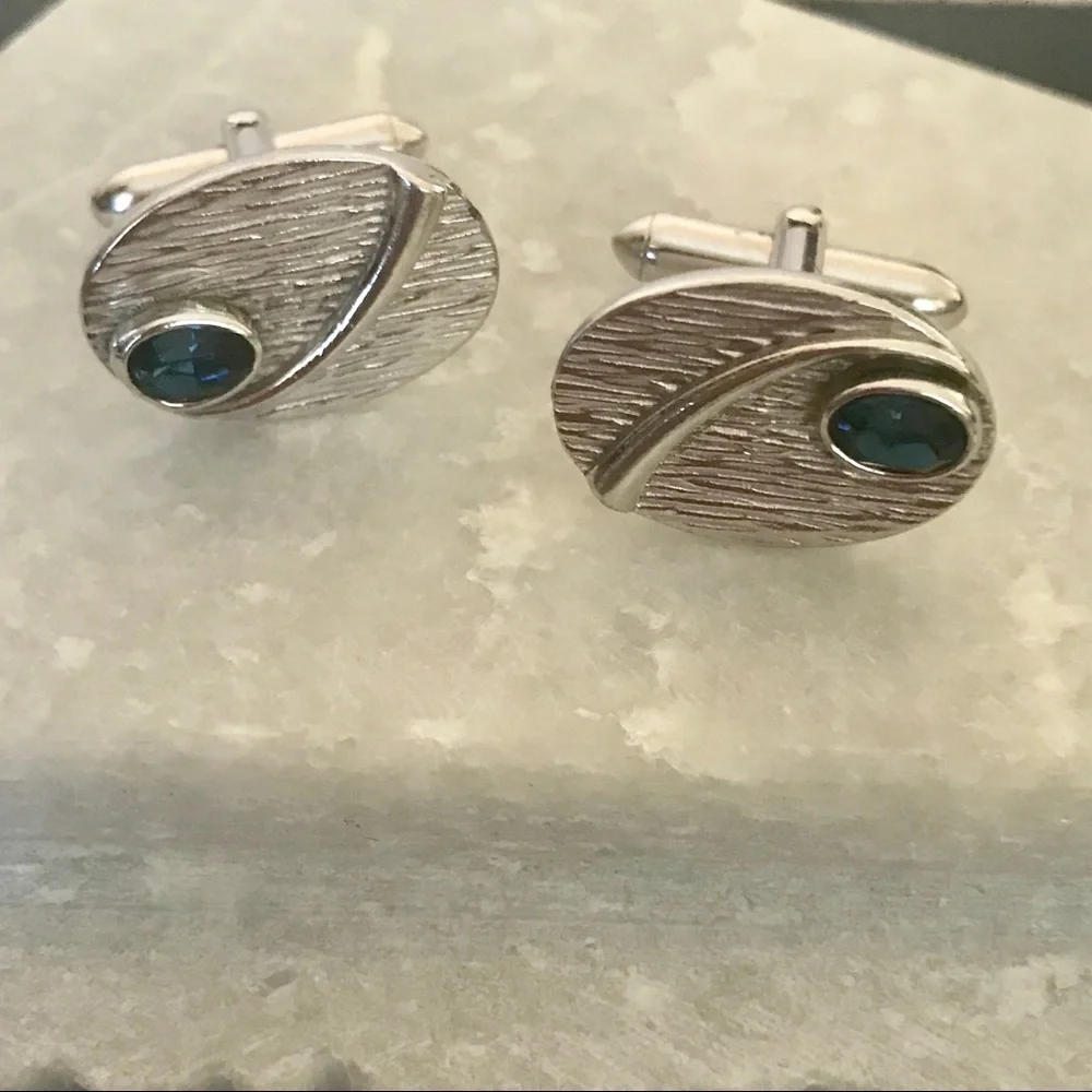 SWANK cufflinks silvertone